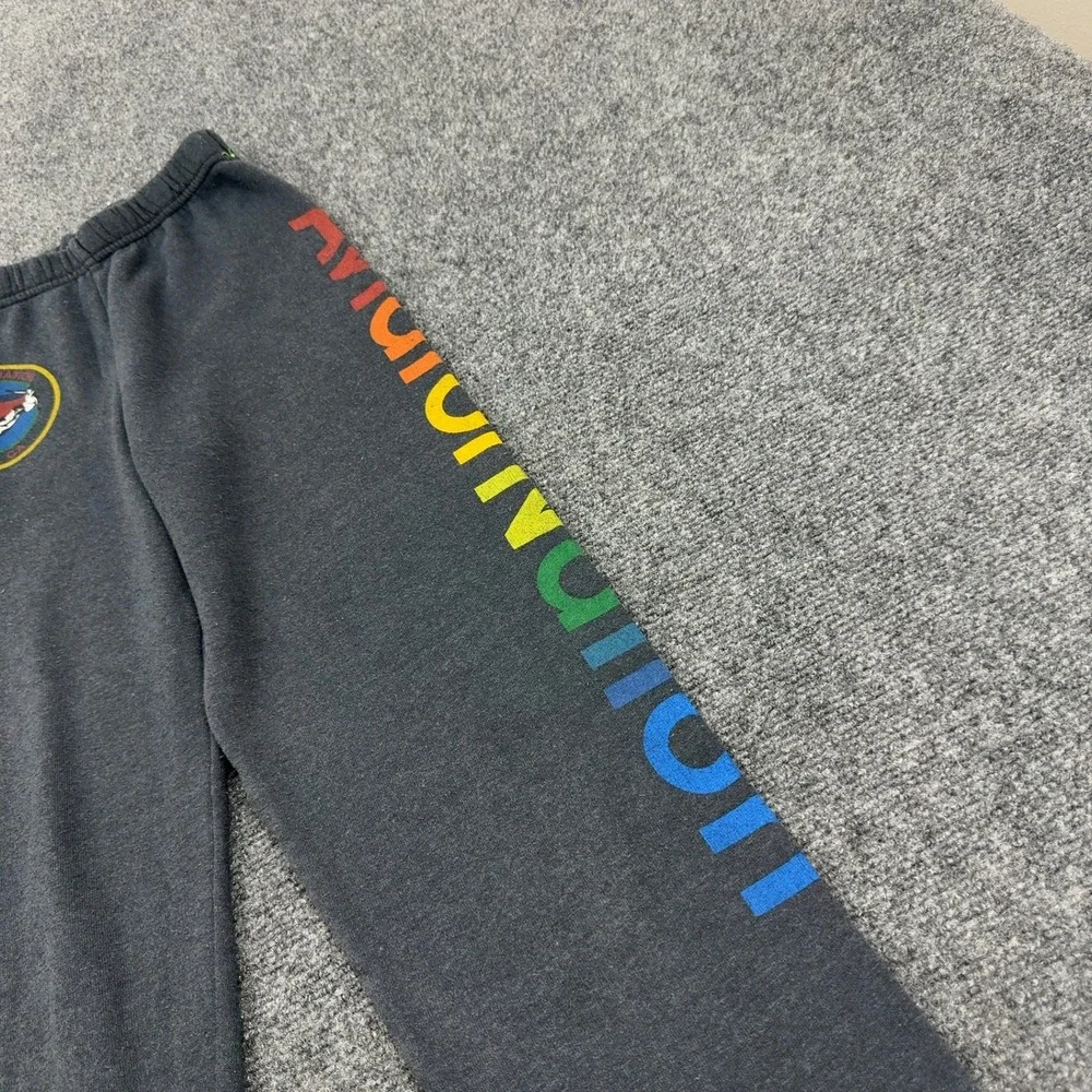 Aviator Nation Sweatpants Kids 12 Charcoal Cotton Blend Rainbow Logo Retro Surf